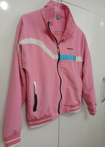 Pembe Fermuarlı Kadın Spor Ceket - Görsel 4