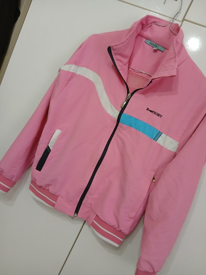 Pembe Fermuarlı Kadın Spor Ceket - Görsel 2