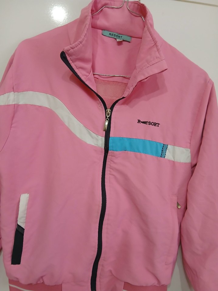 Pembe Fermuarlı Kadın Spor Ceket - Görsel 3