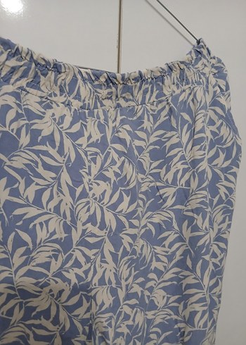 Kadın Mavi Desenli Rahat Kesim Pantolon - Görsel 5