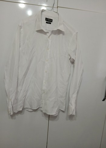 Erkek Beyaz Pamuklu Uzun Kollu Gömlek - Görsel 6