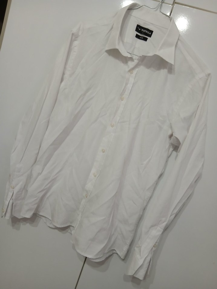Erkek Beyaz Pamuklu Uzun Kollu Gömlek - Görsel 5