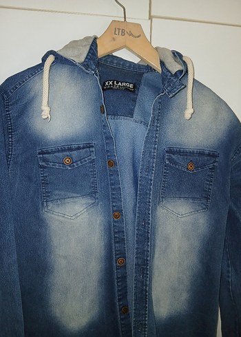 Düğmeli Mavi Kadın Denim Ceket - Görsel 2