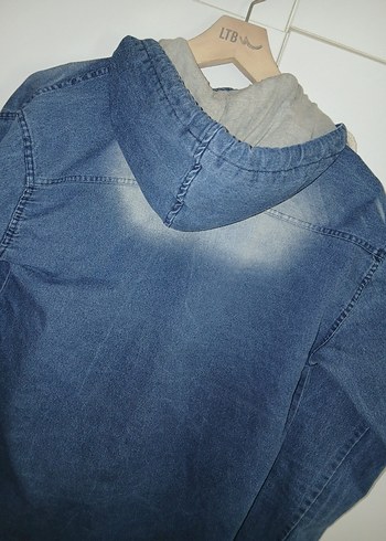 Düğmeli Mavi Kadın Denim Ceket - Görsel 4