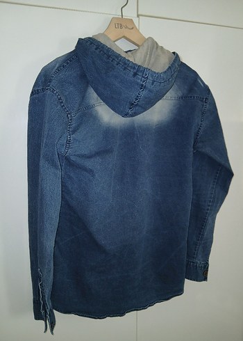 Düğmeli Mavi Kadın Denim Ceket - Görsel 3