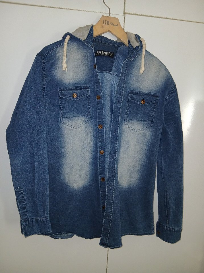 Düğmeli Mavi Kadın Denim Ceket - Görsel 5