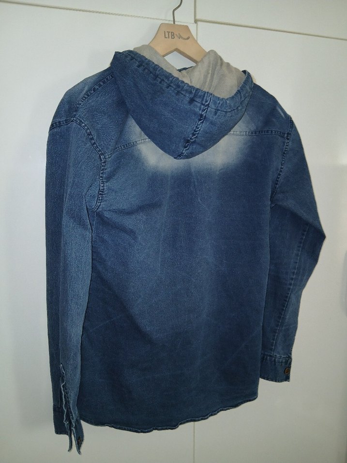 Düğmeli Mavi Kadın Denim Ceket - Görsel 3