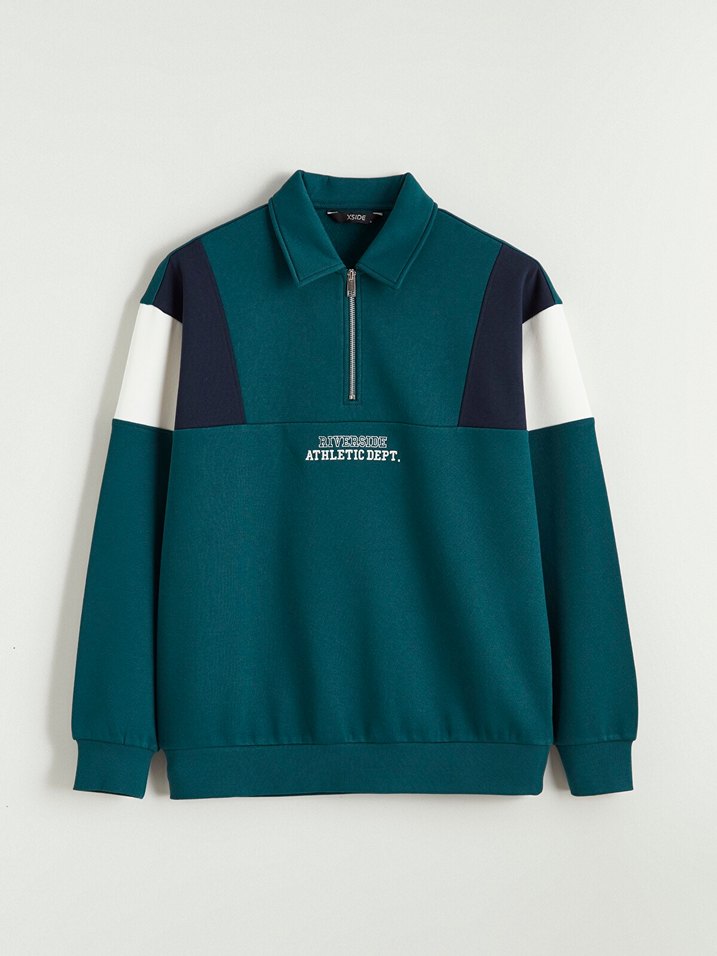 Renk Bloklu Spor Polo Sweatshirt — görsel 4/7
