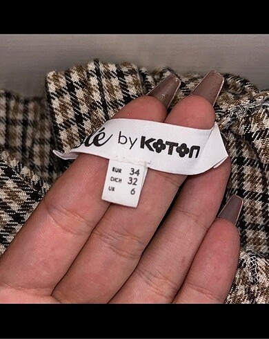 34 Beden çeşitli Renk kareli koton etek