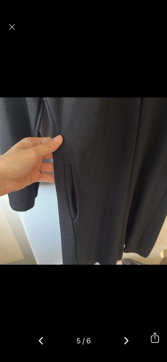 Kadın Siyah Uzun Bağcıklı Kapüşonlu Elbise - Görsel 5