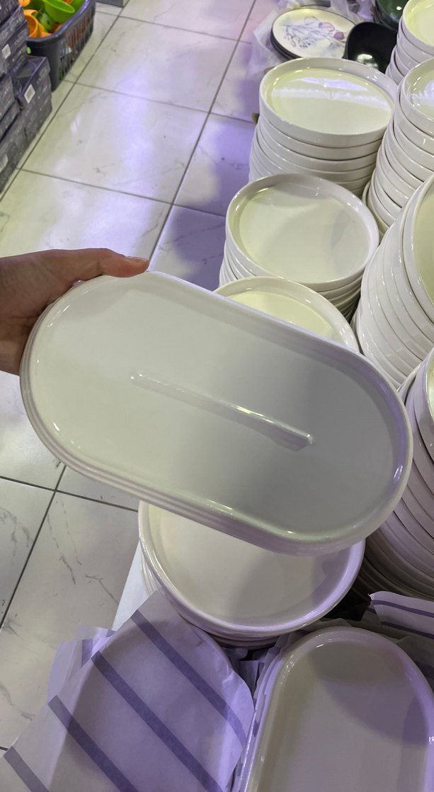 Beyaz Oval Seramik Yemek Kabı - Görsel 2