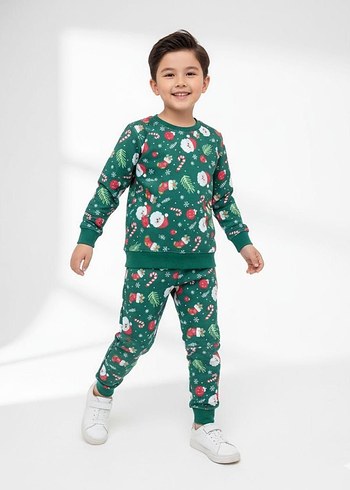 Kız Çocuk Renkli Desenli Rahat Takım - Görsel 2