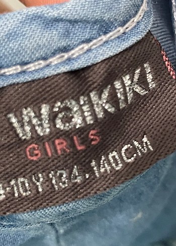 LC Waikiki Kız Çocuk Gri Denim Kısa Kollu Elbise