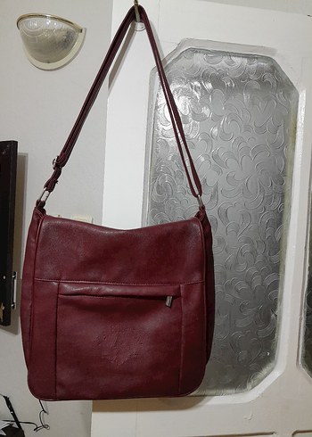 U.S Polo Assn. Bordo Deri Fermuarlı Kadın Çanta