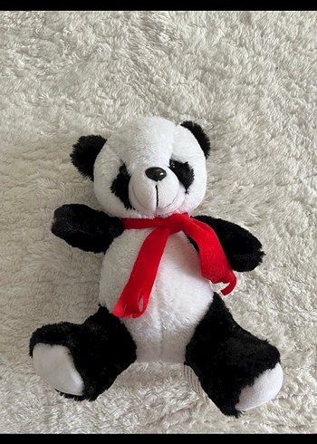 Kırmızı Fiyonklu Panda Peluş Oyuncak