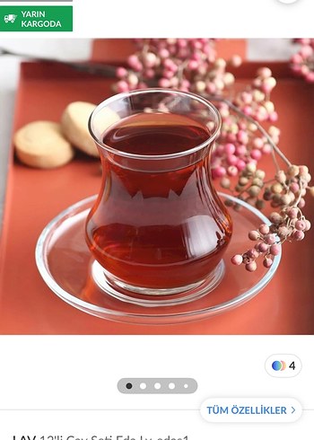Lav Çay Bardağı ve Tabak Seti
