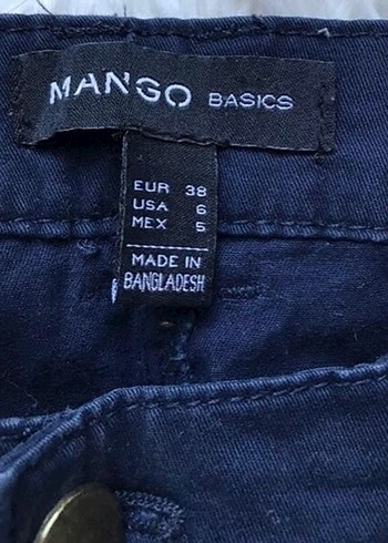 Mango Kadın Lacivert Midi Boy Fermuarlı Pantolon