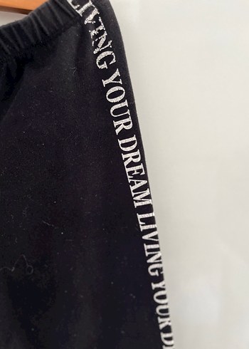 Siyah, elastik bel, diz altı tayt - Görsel 2