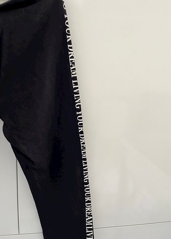 Siyah, elastik bel, diz altı tayt - Görsel 5