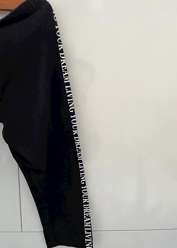 Siyah, elastik bel, diz altı tayt - Görsel 6