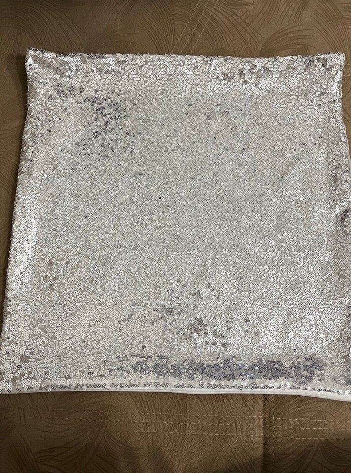 Gri Pul Payetli Kırlent Kılıfı - Görsel 2