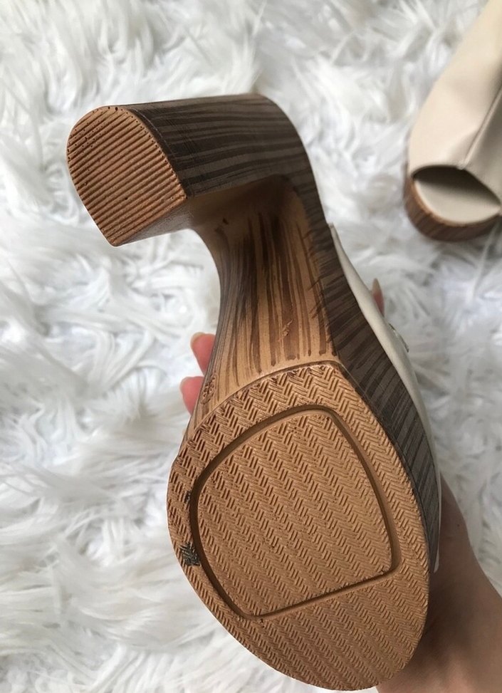 Bej Fermuarlı Platform Topuklu Kadın Ayakkabı - Görsel 3