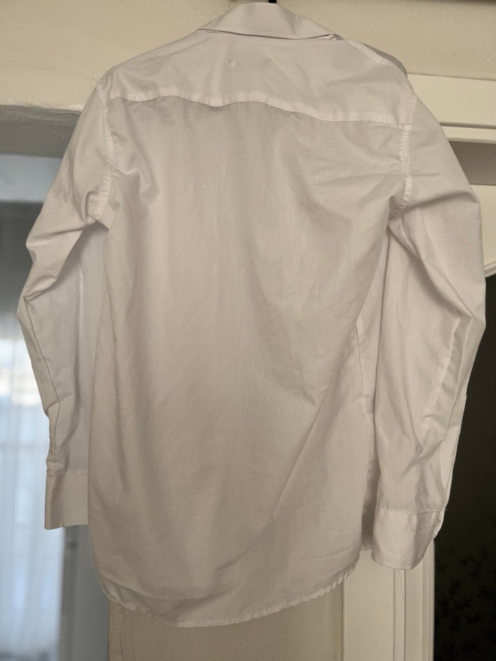 Düğmeli, Beyaz Erkek Gömlek - Görsel 3