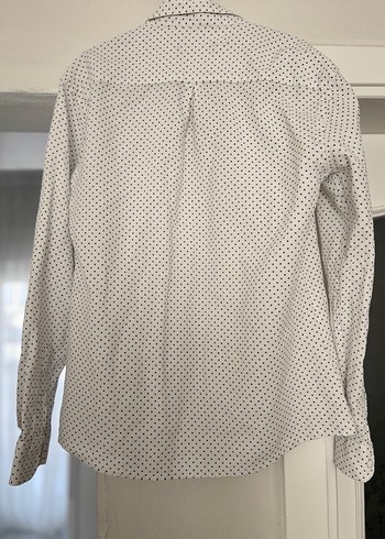 Uzun Kollu Beyaz Puantiyeli Erkek Gömlek - Görsel 2