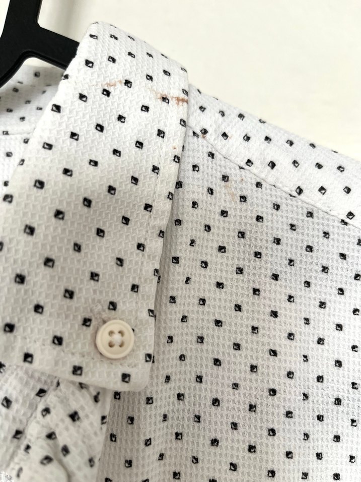 Uzun Kollu Beyaz Puantiyeli Erkek Gömlek - Görsel 4