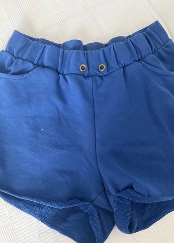 s Beden Düğmeli Kadın Mini Mavi Şort