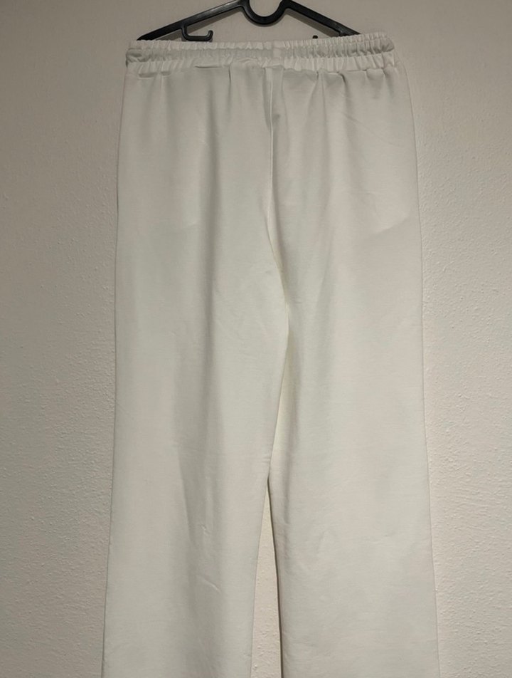 Beyaz Rahat Kesim Kadın Eşofman Altı - Görsel 2