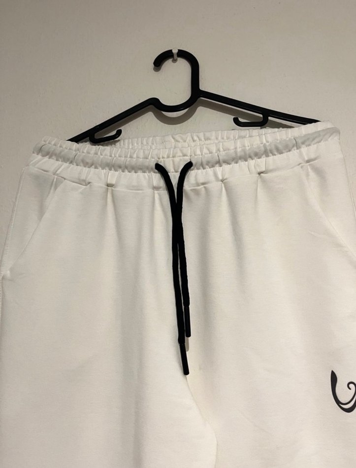 Beyaz Rahat Kesim Kadın Eşofman Altı - Görsel 3