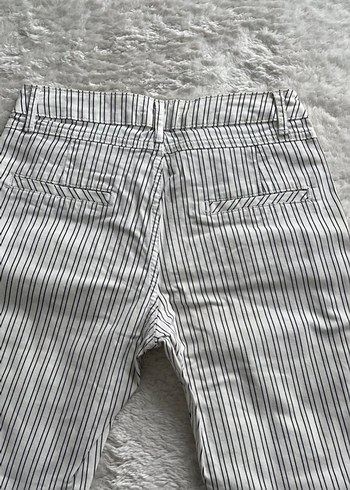 Gri Çizgili Kadın Pantolon - Görsel 4