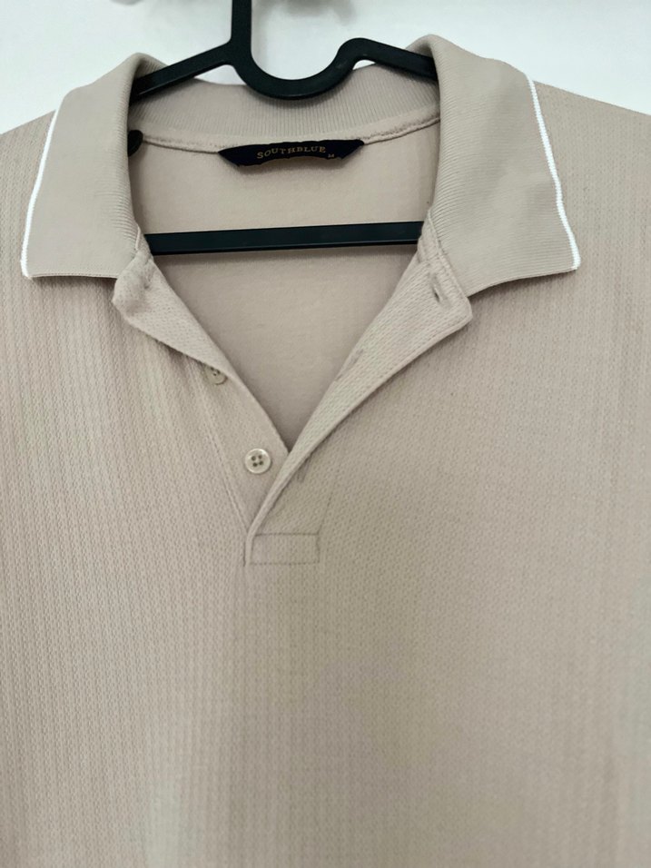 Bej Keten Erkek Polo Tişört - Görsel 2