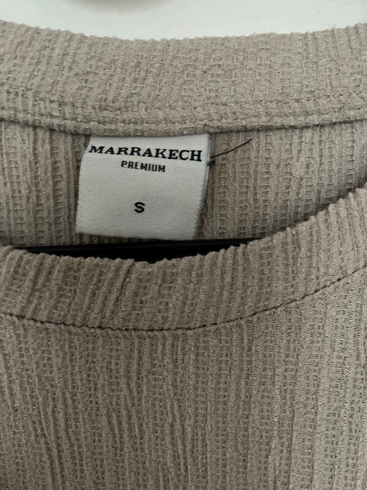 Bej Erkek Kısa Kollu Keten Tişört - Görsel 5