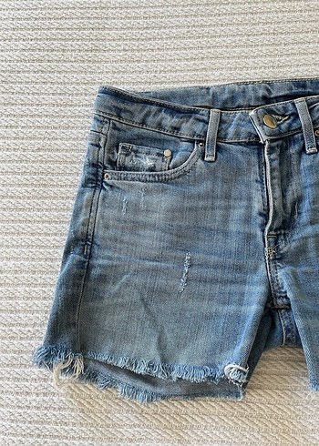 26 Beden Kadın Mavi Mini Denim Şort