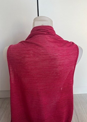 Pembe Parlak Keten Bohem Kadın Yelek Pareo - Görsel 4