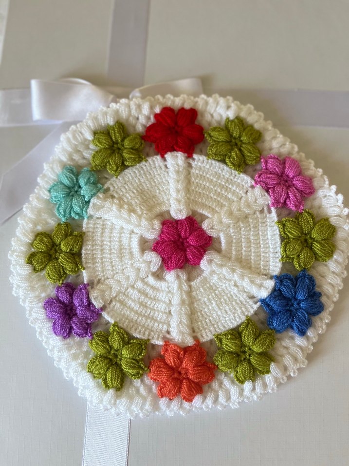 Çiçek Desenli Renkli El Örmesi Lif - Görsel 2