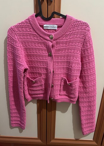 Pembe Örgü Kadın Hırka