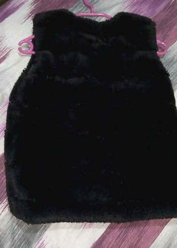 Siyah Kürk Detaylı çocuk Yelek - Görsel 3