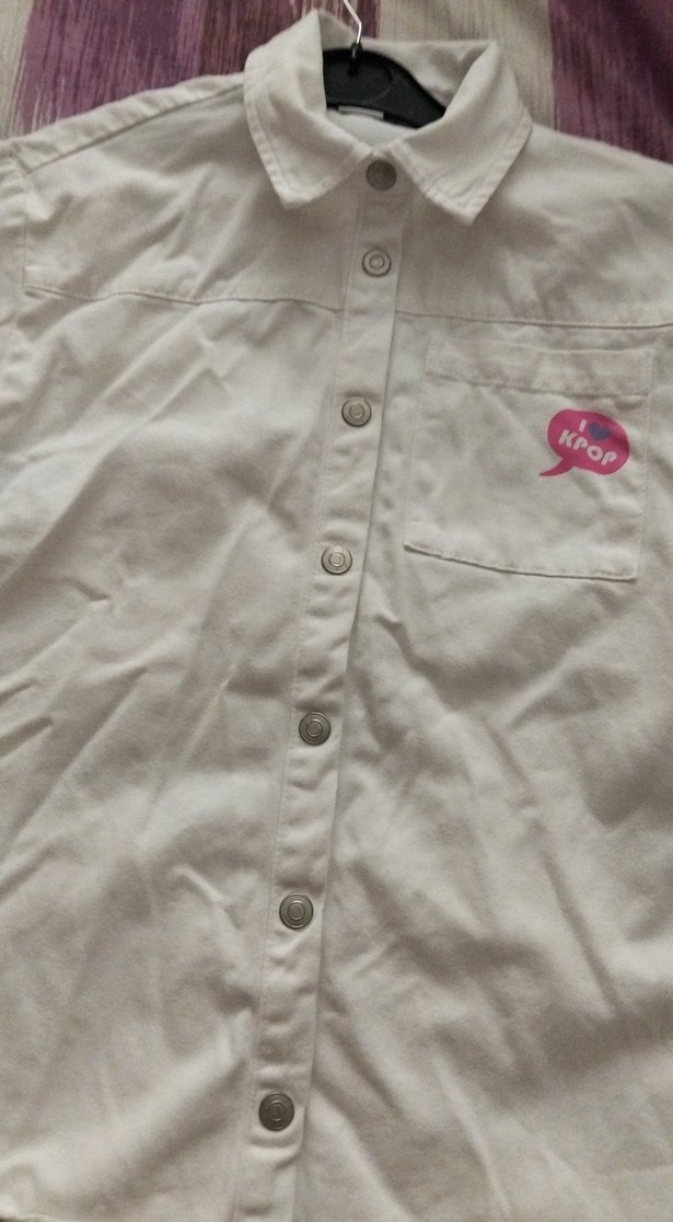 Kız Çocuk Beyaz Düğmeli Uzun Kollu Gömlek - Görsel 2