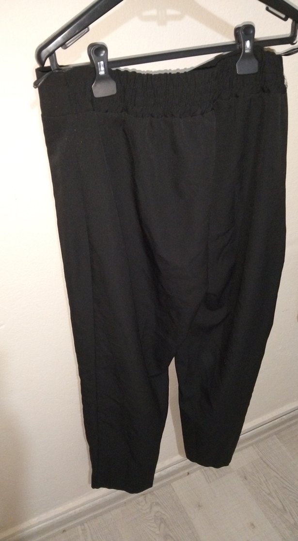 Siyah Rahat Kesim Ofis Kumaş Pantolon - Görsel 4