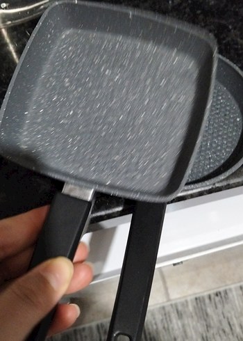 Gri Granit Kaplama Kare Tava - Görsel 5