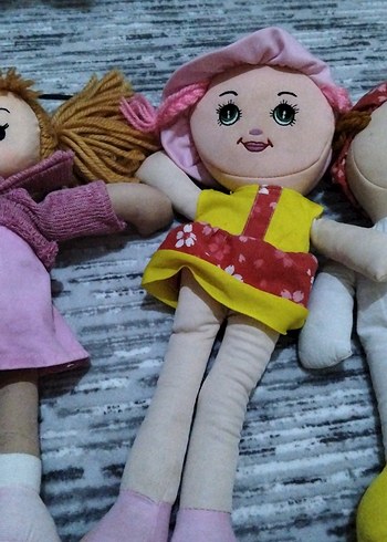 Diğer Pembe Elbise ve Örgü Saçlı Bez Bebek