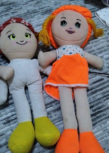 Beden Pembe Elbise ve Örgü Saçlı Bez Bebek