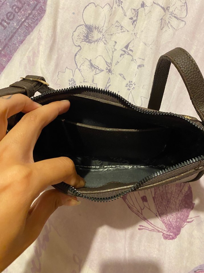 Kahverengi Baskılı Deri Kadın Çanta - Görsel 3