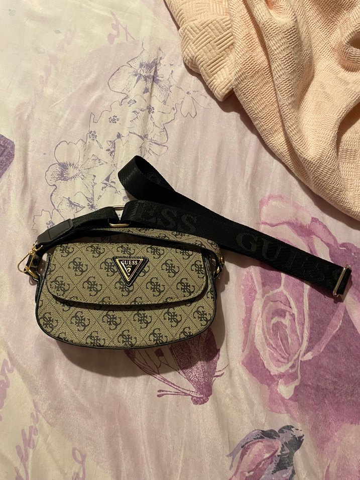 Guess Logolu Kahverengi Kadın Çapraz Çanta - Görsel 4