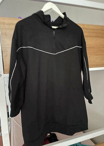 Diğer Siyah Yarim Fermuarli Spor Sweatshirt