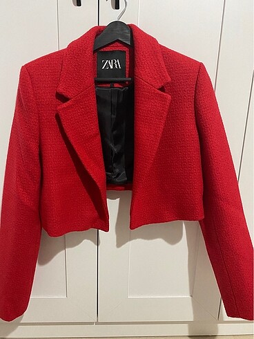 s Beden kırmızı Renk Zara crop blazer