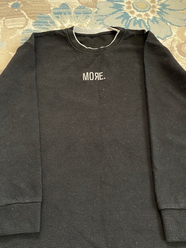 Erkek Siyah Bisiklet Yaka Sweatshirt - Görsel 2